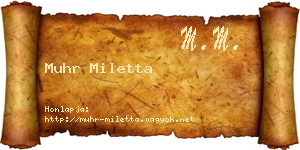 Muhr Miletta névjegykártya
